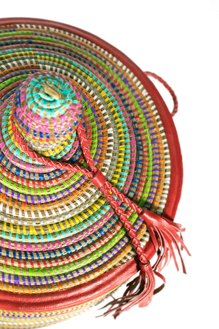 Afrikanischer Wäschekorb mit Deckel / Aufbewahrungskorb Marame, geflochten aus Savannengras - für Bad und Wohnzimmer