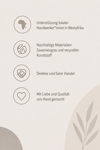 Kleiner afrikanischer Korb eckig 3-er Set – geflochten aus Savannengras
