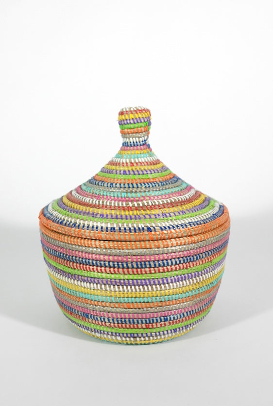 Kleiner Korb Louga mit Deckel, bunt